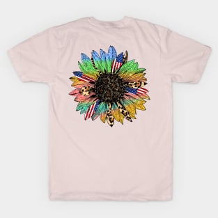 USA Flower 4th of Design Patriotic T-Shirt